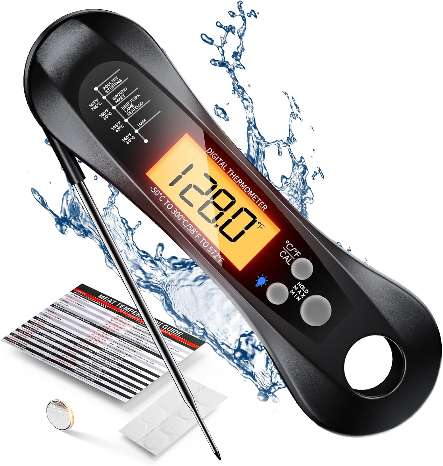 Instant Read Thermometer - Digital Instant Read Meat Thermometer with