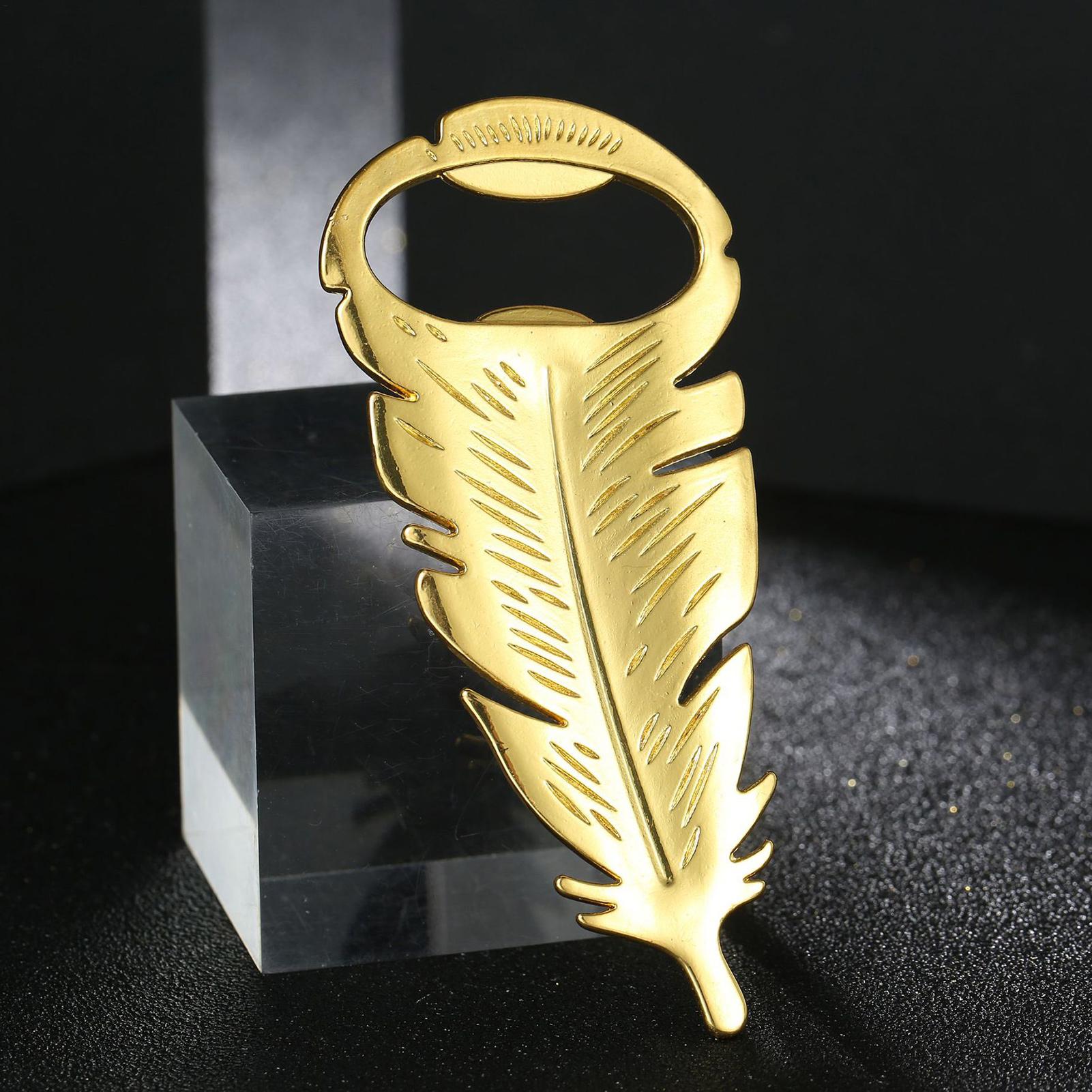 Kitchen Gadgets Dropshipping - Beer Bottle Opener Gold FeatherShape Caps
