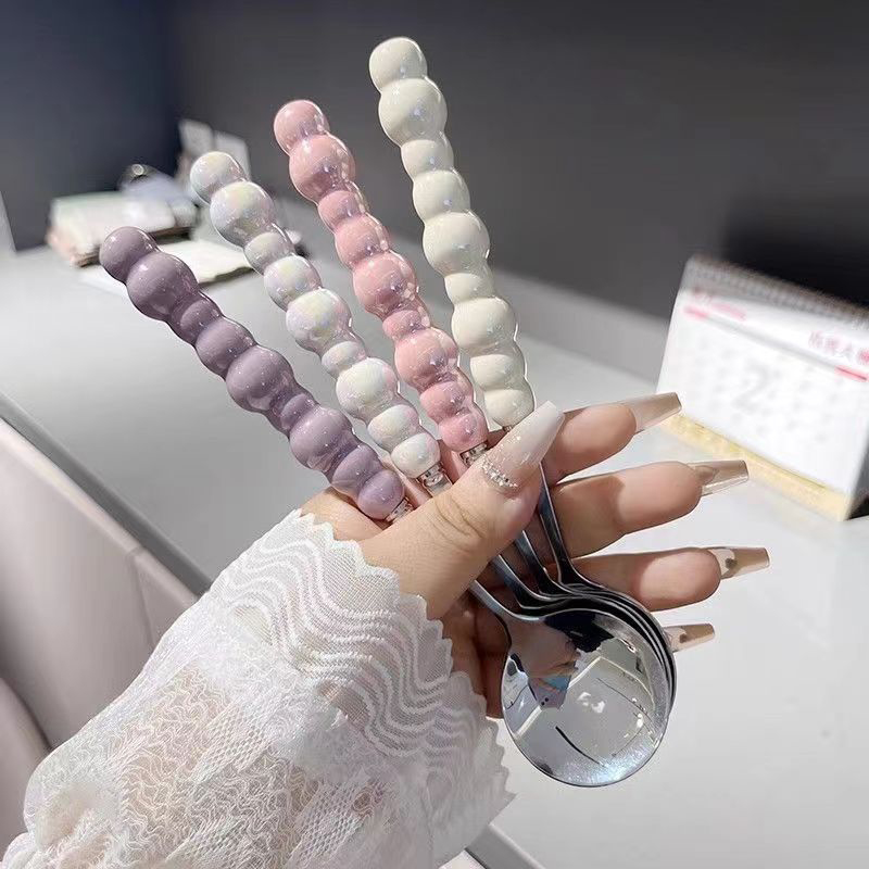 Quirky Kitchen Gadgets - Pearl Handle Spoon Stainless Steel Stirring