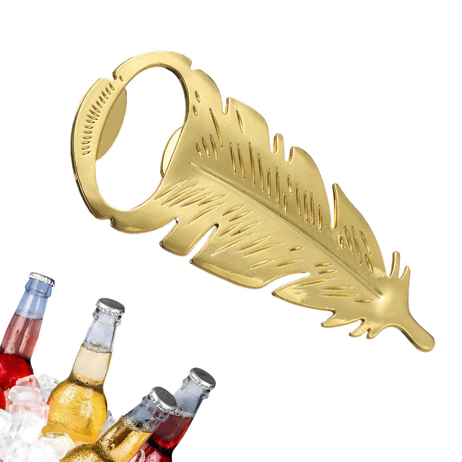 Kitchen Gadgets Dropshipping - 1pc Beer Bottle Opener Gold FeatherShape