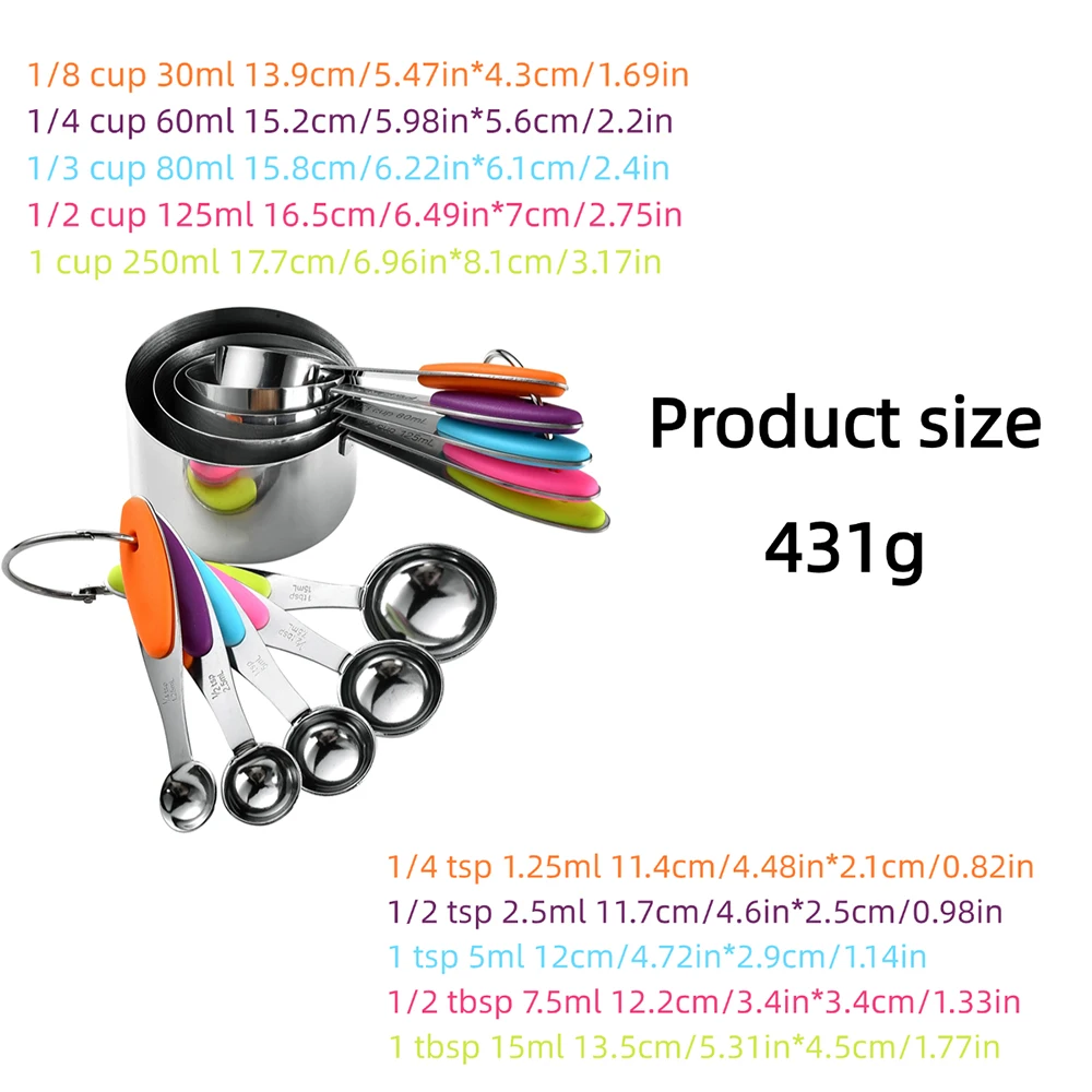5/10Pcs Stainless Steel Measur - Kitchen Gadgets Products 评论和价格