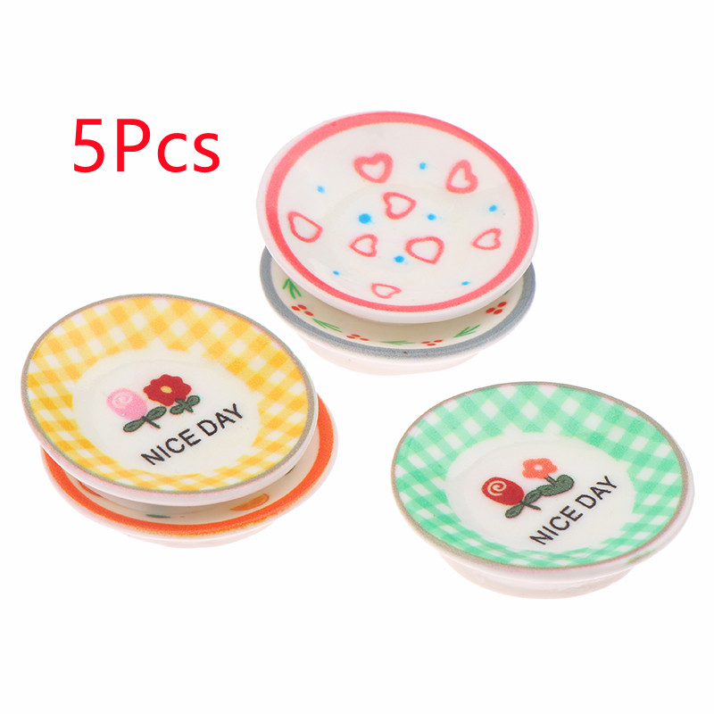 5Pcs 1/12 Dollhouse Mini Plate - Kitchen Gadgets Website 评论和价格