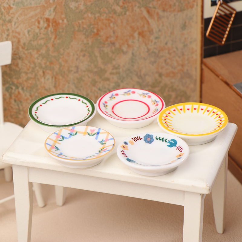 5Pcs 1/12 Dollhouse Mini Plate - Kitchen Gadgets Website 评论和价格