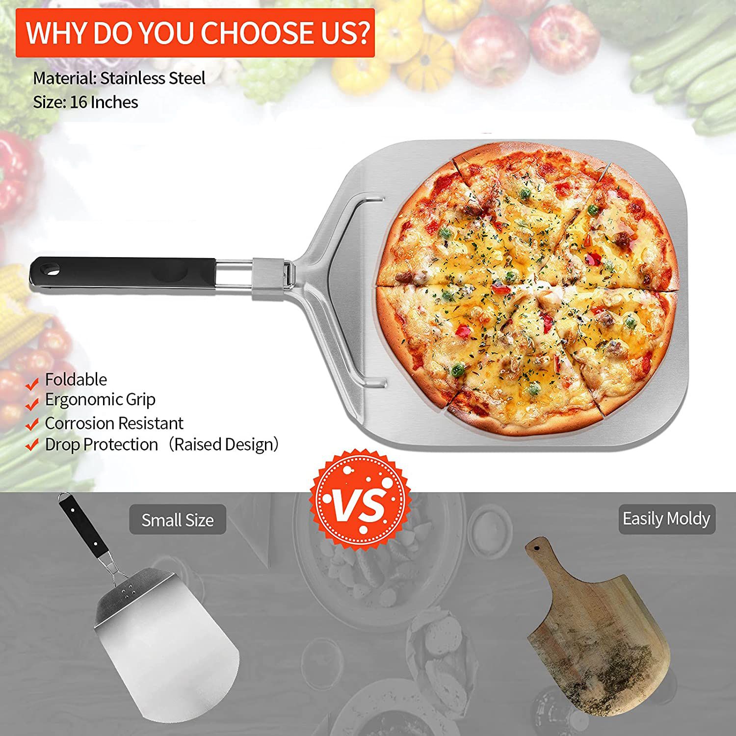WSFS! Folding Aluminum Pizza P - Pizza Stone Baking 评论和价格