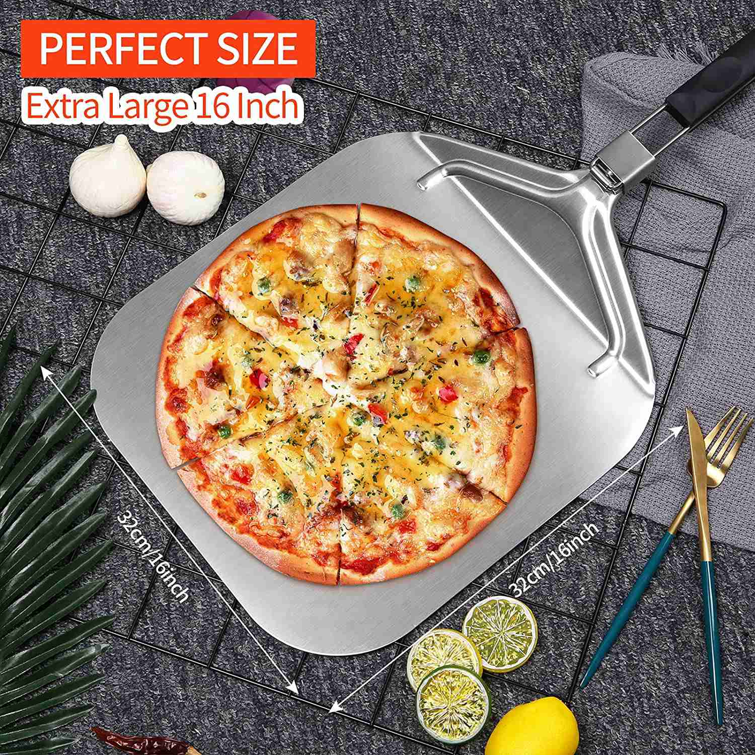WSFS! Folding Aluminum Pizza P - Pizza Stone Baking 评论和价格