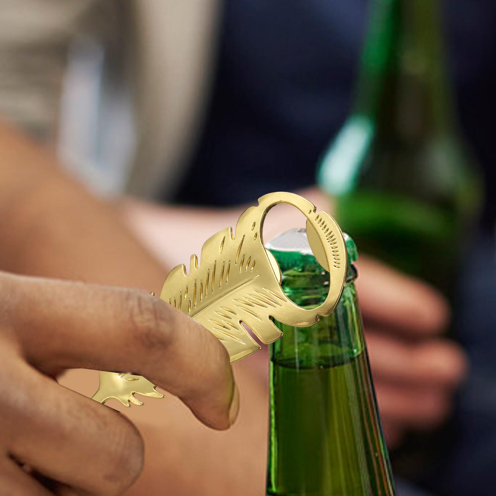 Beer Bottle Opener Gold Feathe - Kitchen Gadgets Dropshipping 评论和价格