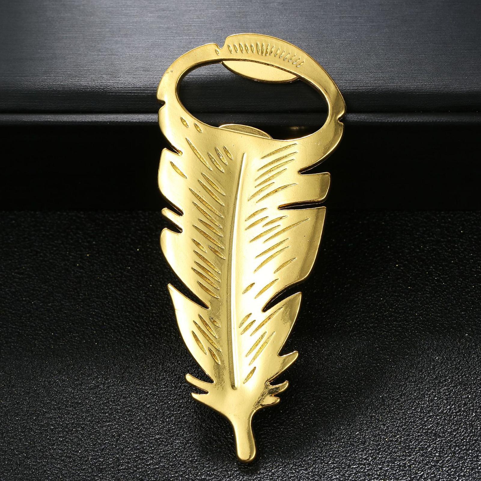 Beer Bottle Opener Gold Feathe - Kitchen Gadgets Dropshipping 评论和价格