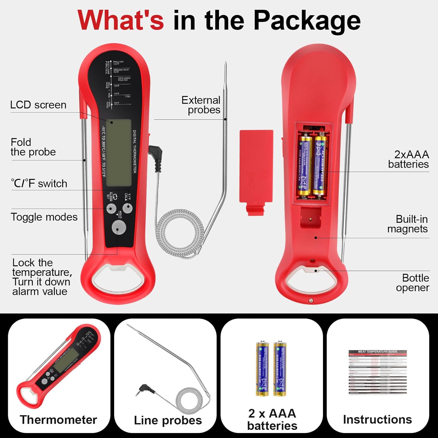Professional Digital Meat Ther - Instant Read Thermometer 评论和价格
