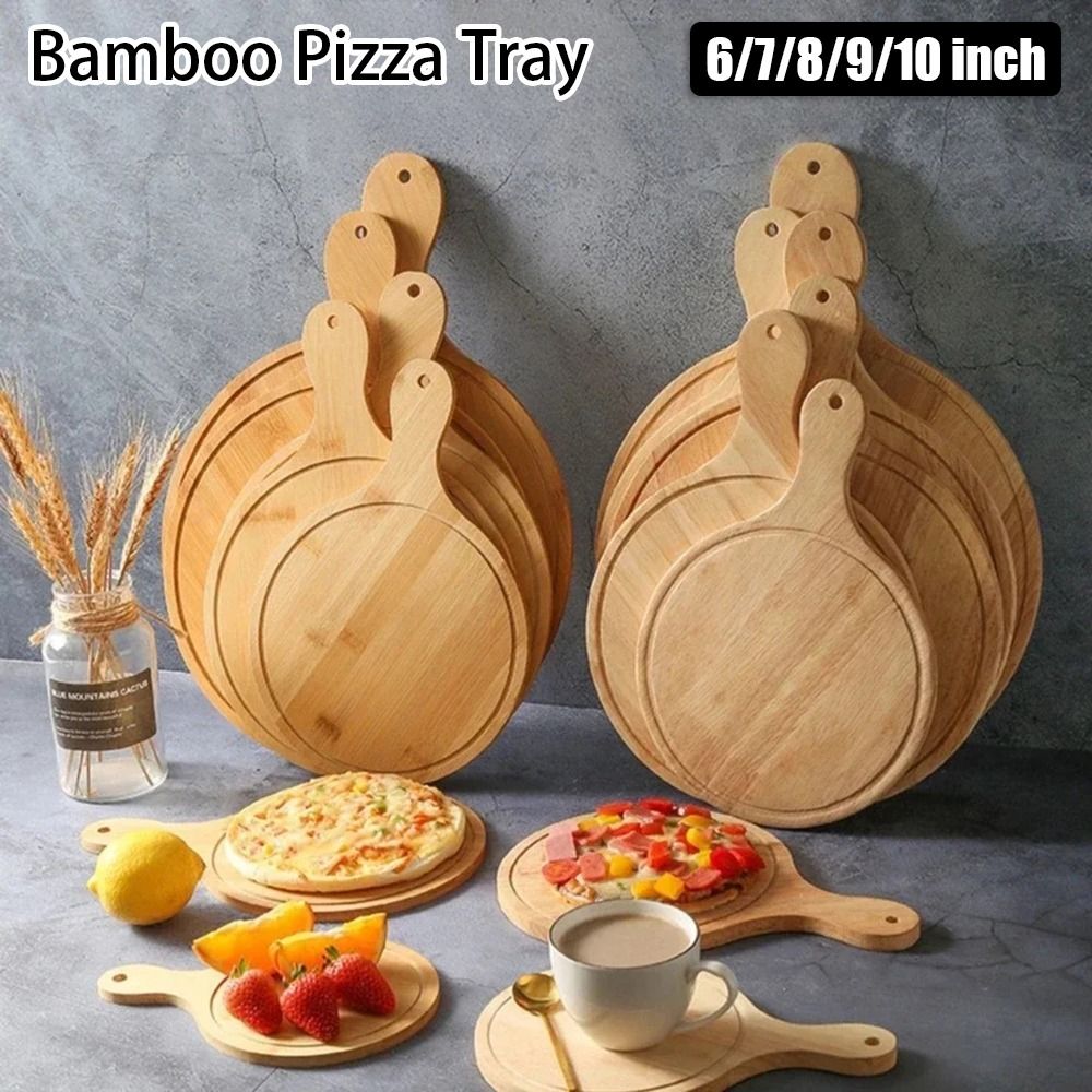 1Pcs Stone Cutting Bamboo Pizz - Pizza Stone Baking 评论和价格