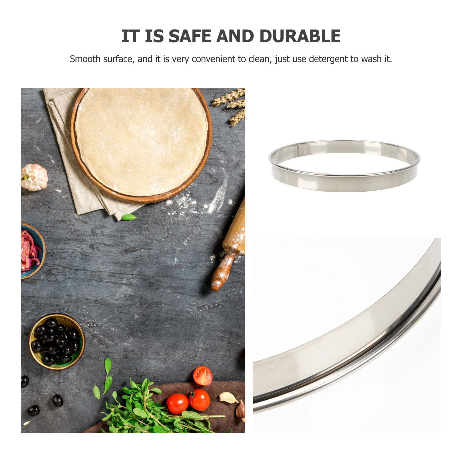Stainless Steel Pizza Ring Dee - Pizza Stone Baking 评论和价格